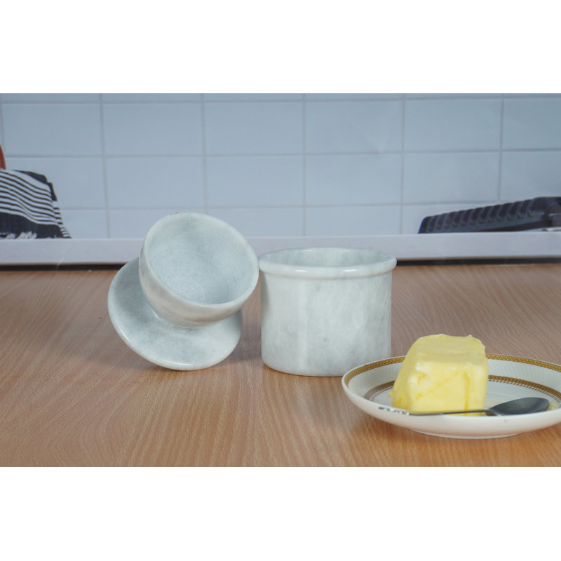 Wrought Studio™ Creuzer Marble Butter Dish Wayfair